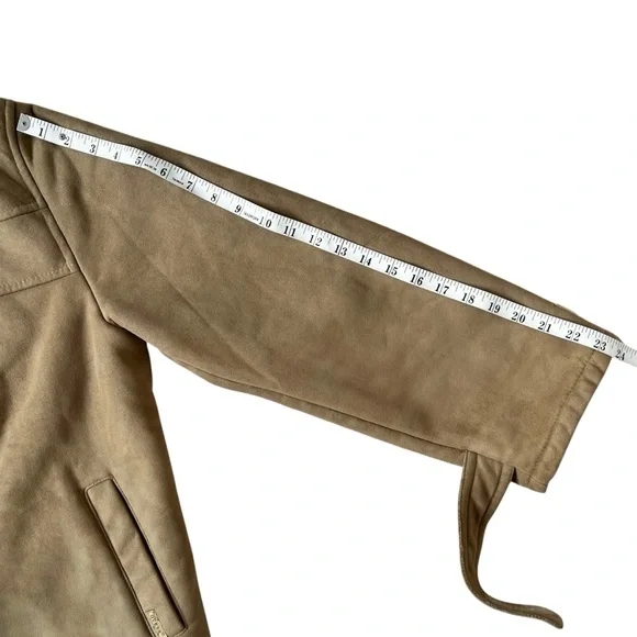 Guess Jeans Vintage Coat Faux Shearling Hooded Jacket Retro Sherpa - Picture 11 of 13